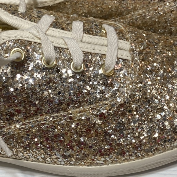 Gold glitter keds 7W womans shoes - Picture 6 of 9